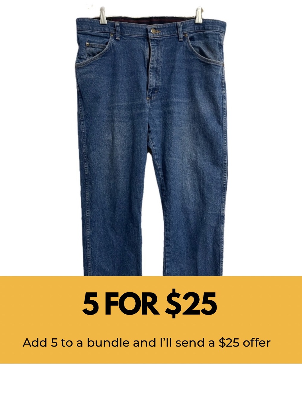 Wrangler Men’s Relaxed Fit Dark Blue Jeans 36 x 32
